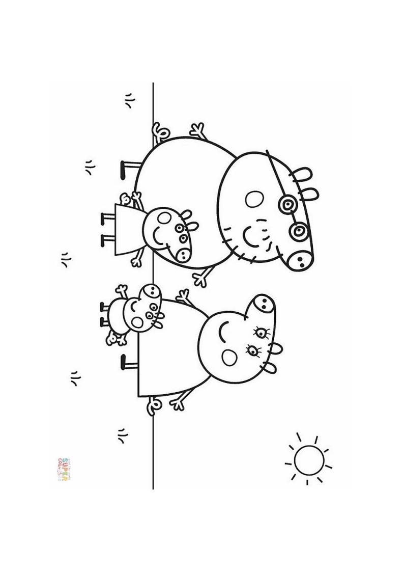 小猪佩奇填色画图片可打印,小猪佩奇填色小视频