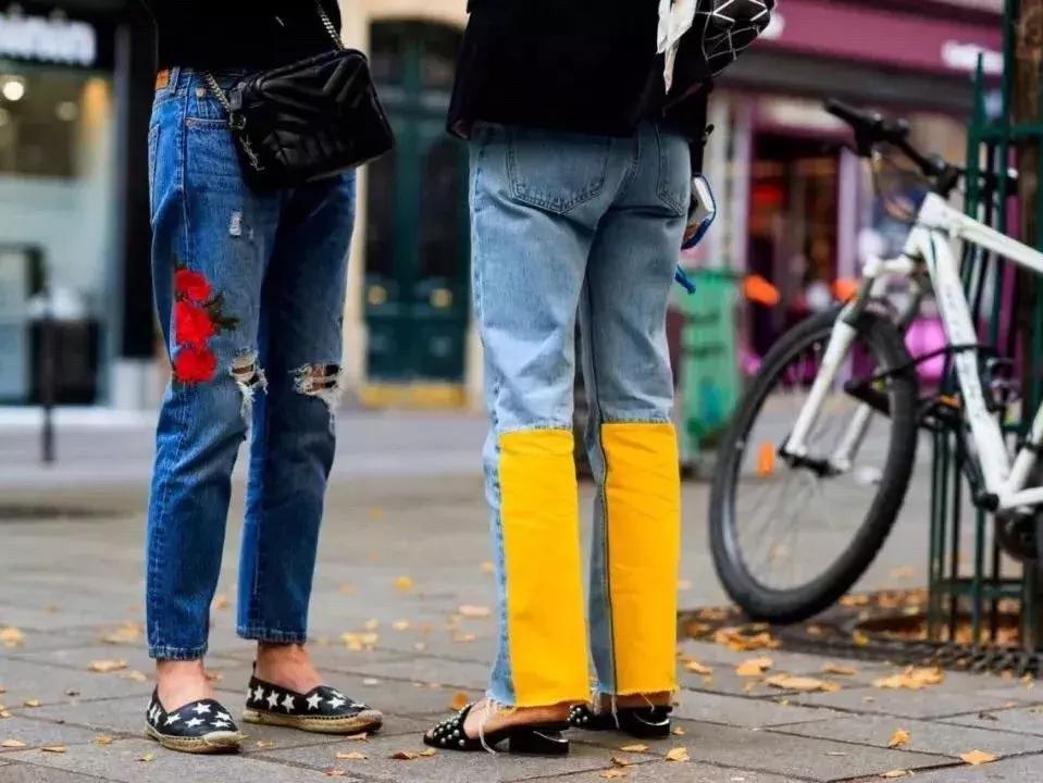 洋气破洞牛仔裤九分牛仔裤,回头率高的破洞牛仔裤