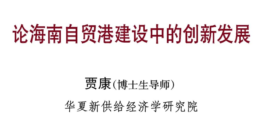 贾康谈产业升级只有五到八年,博鳌大咖谈海南自贸港软基建