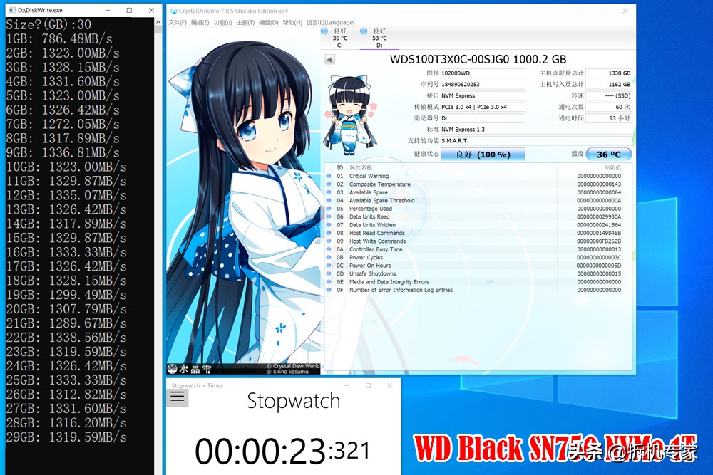 WD_BlackSN750NVMe鲁大师跑1000分解析