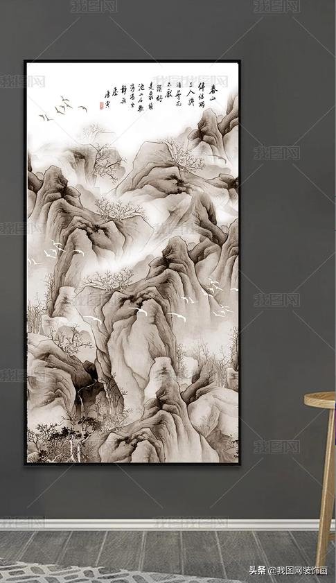 山水抽象装饰画,山水装饰画只有中式风格吗