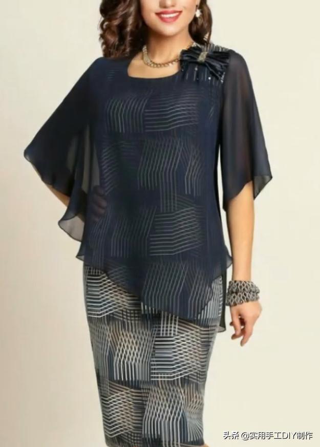 布艺背心套裙,妈妈装40-50岁洋气时髦新款套裙