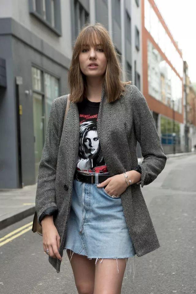 西装配裙子适合哪种发型,中长西装配什么裙子好看