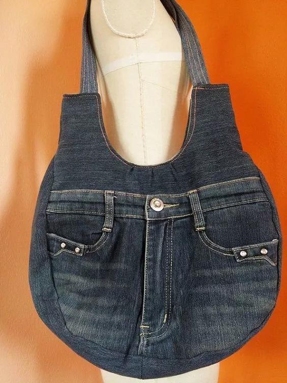 旧的牛仔裤能做什么收纳,旧牛仔裤不要扔改一个包包