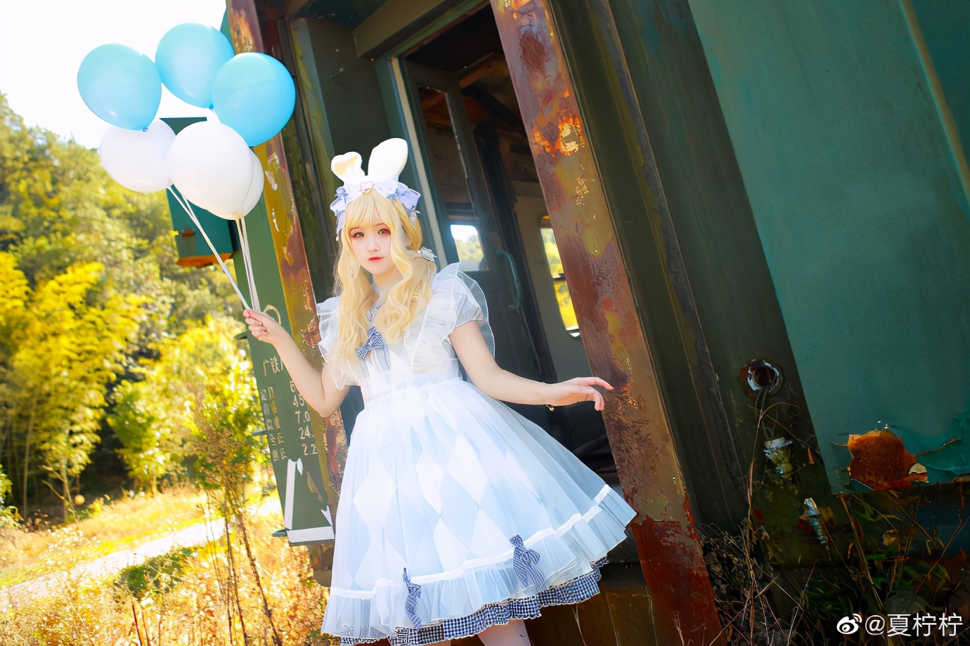 夏日感满满的lolita,lolita粉色气球