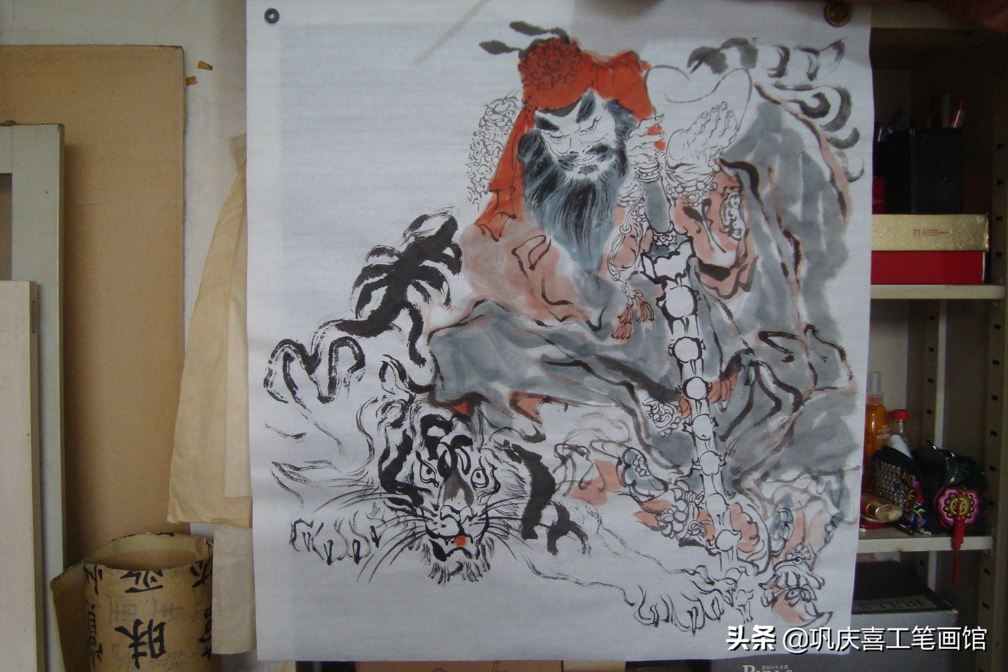 写意人物画：武财神赵公明绘制过程全记录
