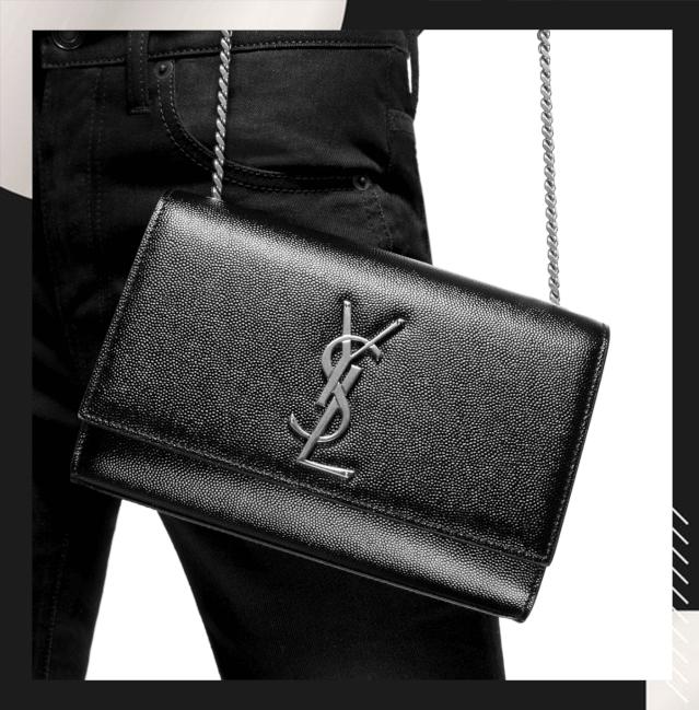 圣罗兰ysl鳄鱼压纹日落链条包,ysl圣罗兰鱼子酱玫红色链条包