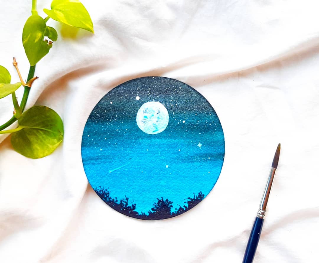 用固体水彩来写merrychristmas,水彩画作品卡通入门