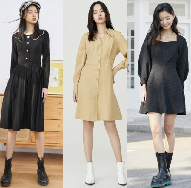 小个子冬季打底连衣裙,冬季毛呢打底连衣裙新款