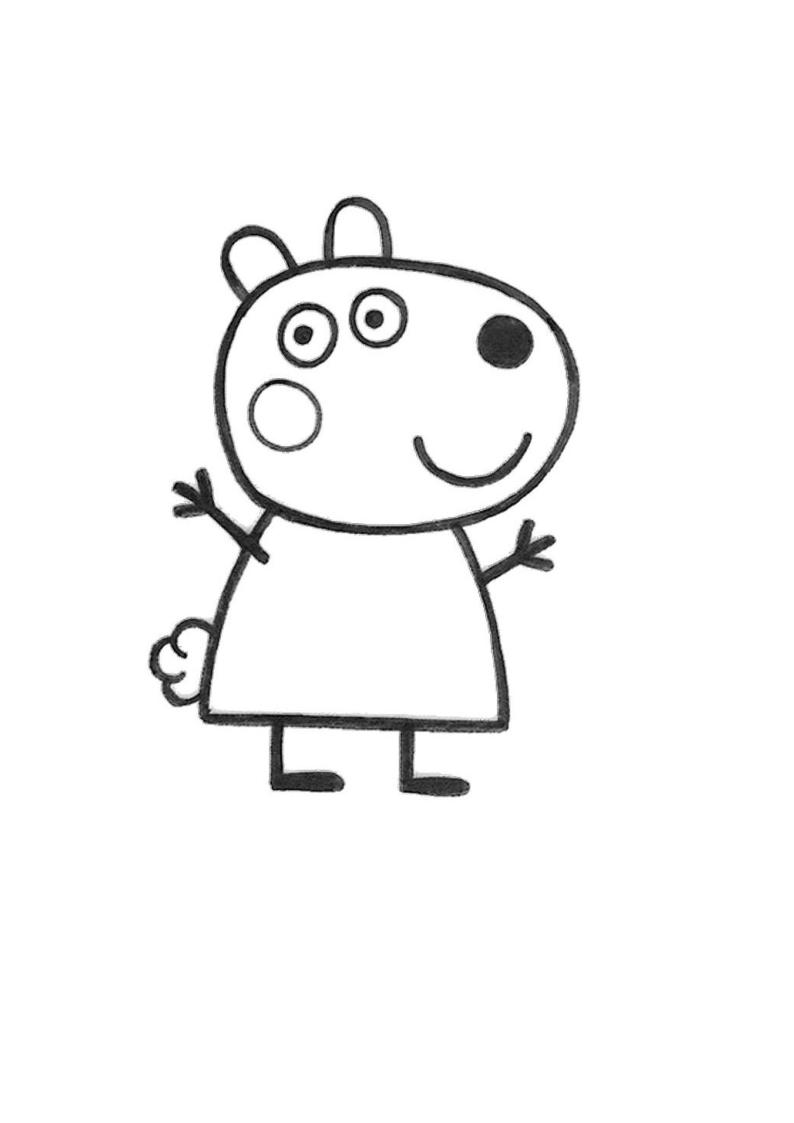 小猪佩奇填色画图片可打印,小猪佩奇填色小视频