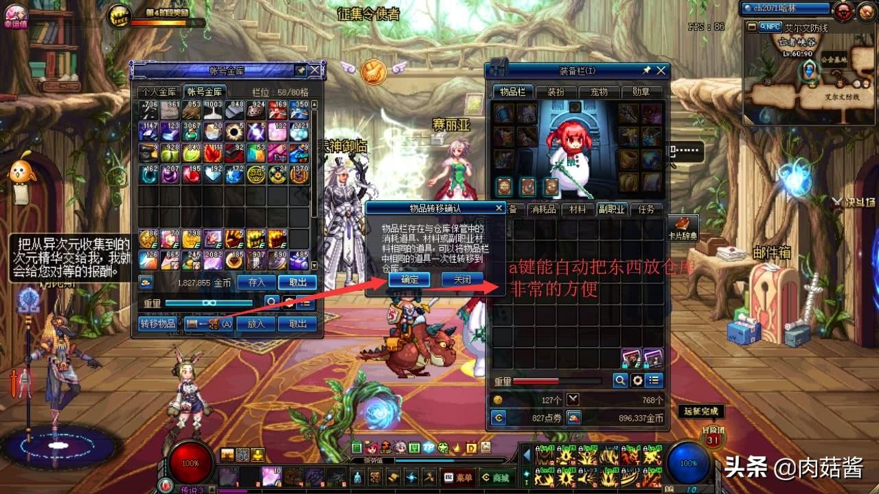 dnf仓库一键放东西,dnf仓库里怎么放8亿