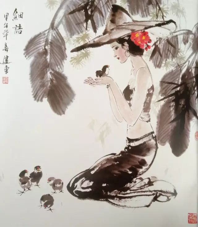 国画小写意人物画作品,姚有多国画写意人物画