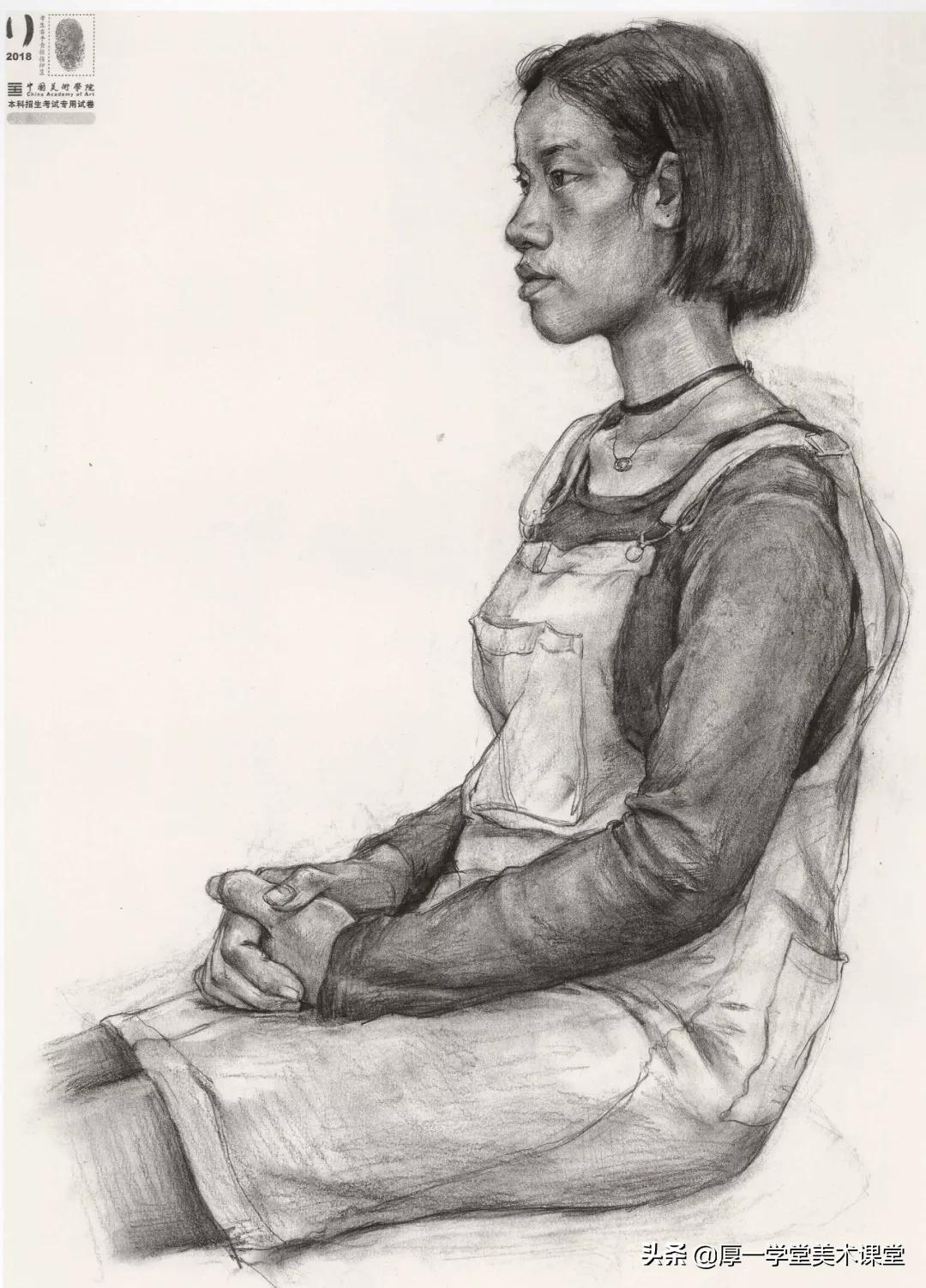 中国美院高分卷2020素描试卷,中国美院素描作品欣赏