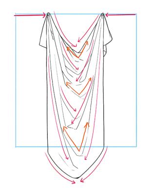 衣服的褶皱怎么画?挂住衣服时褶皱怎么画?