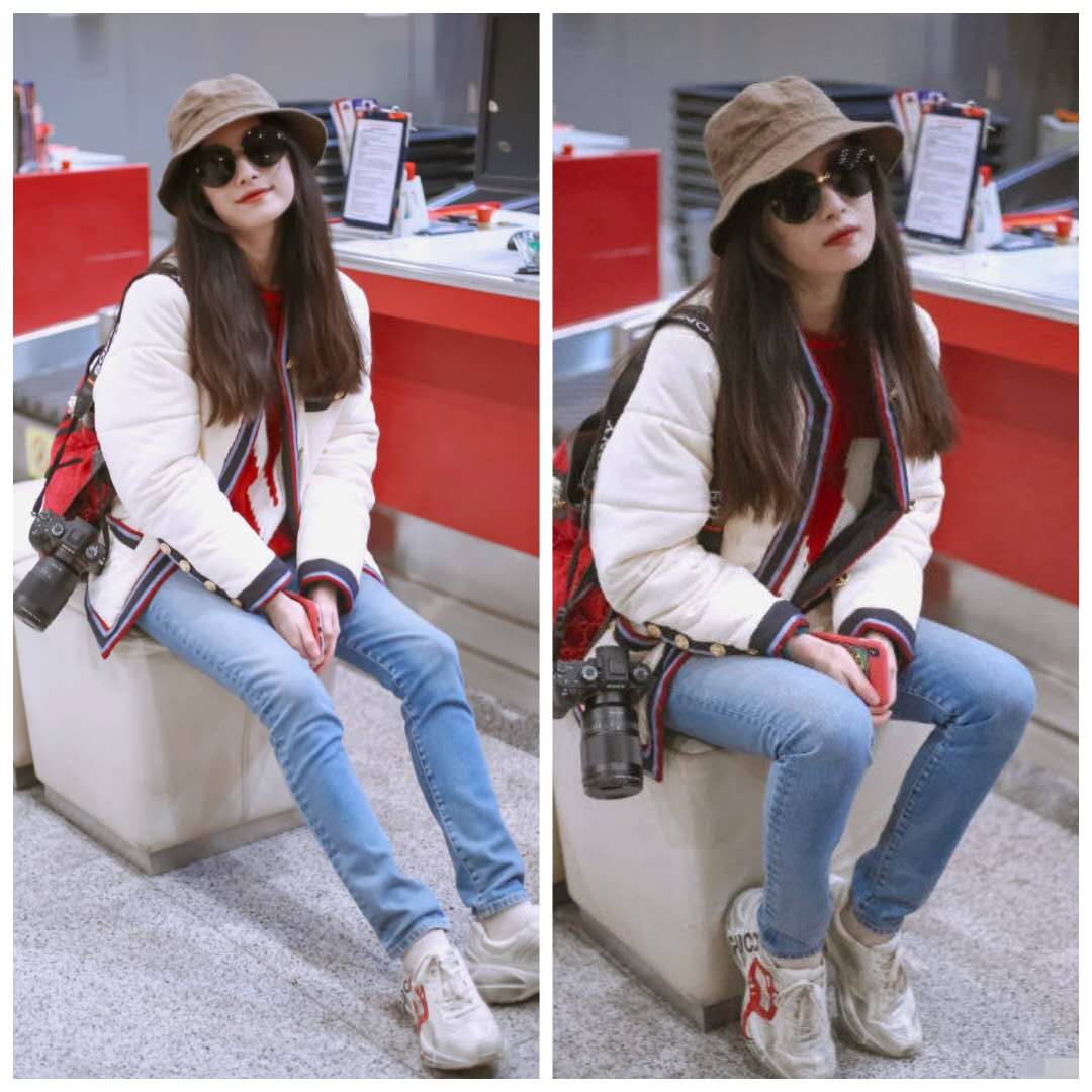 热巴同款防晒,热巴戴渔夫帽