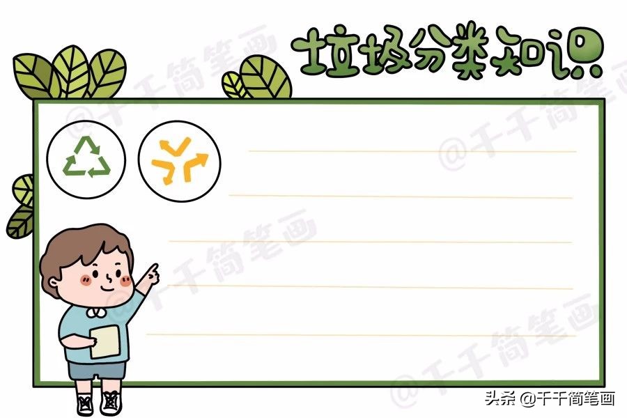 垃圾分类的手抄报模板高中生,垃圾分类和消防意识的手抄报