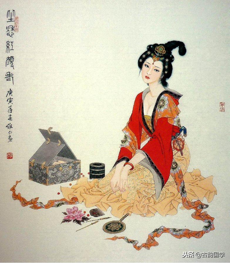 中国古典百美诗画（上）：一位佳丽一首古诗，可谓赏心悦目，收藏