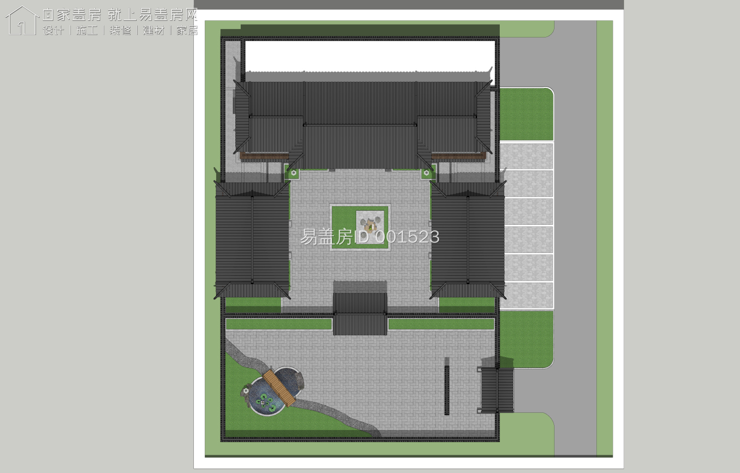 最牛中式四合院设计图及效果图,中式二层四合院永不过时