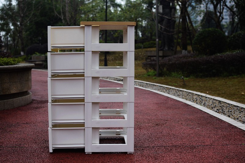 也雅可移动家用抽屉式收纳柜五层,五层渐变蓝加厚抽屉式收纳柜5层