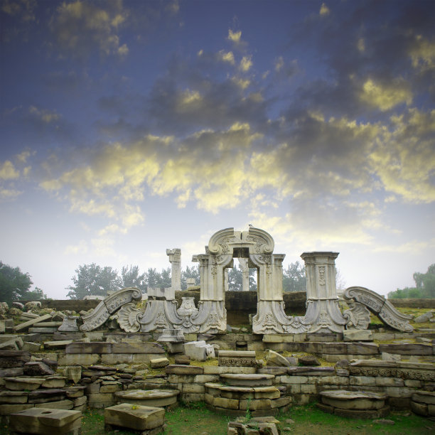 圆明园中的方壶胜境的样子,圆明园方壶胜境遗址1918年