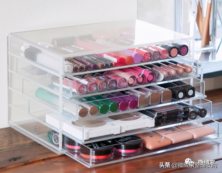 抽屉收纳化妆品整理技巧,洗手台上的化妆品怎么收纳的