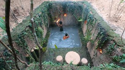 木棍怎么挖出泳池,一根棍子挖出一个游泳池