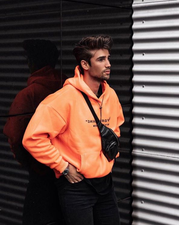 连帽卫衣穿搭技巧秋冬男,高级感潮男加厚连帽卫衣