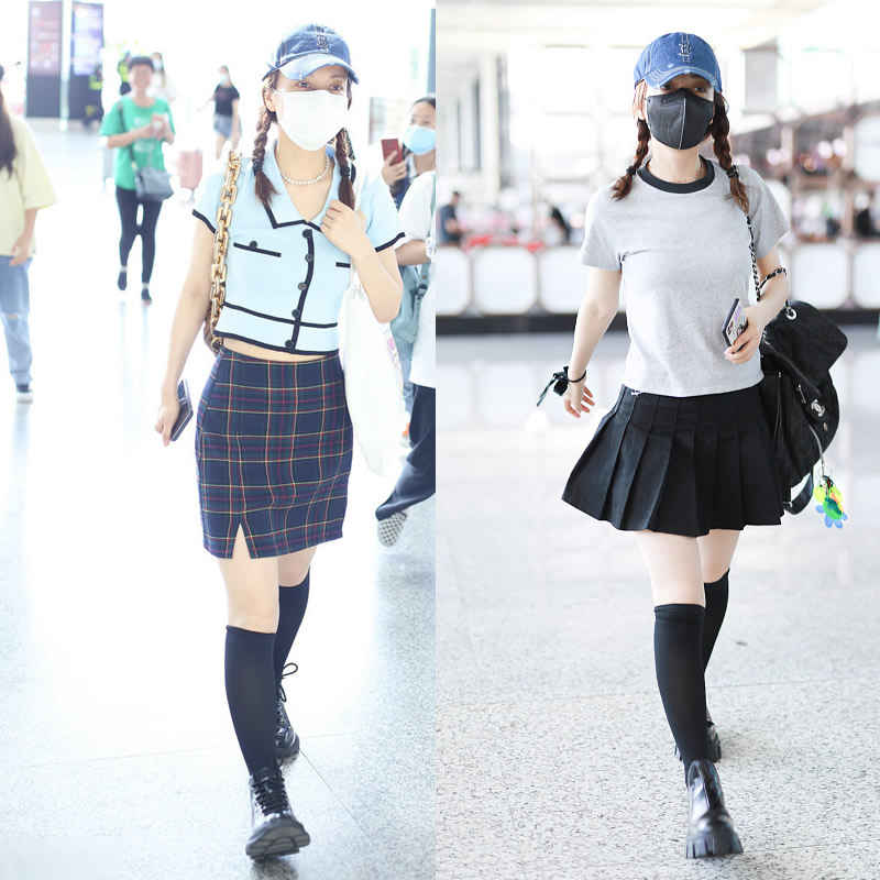 中长筒袜怎么搭才好看女,中长款袜日常搭配夏天