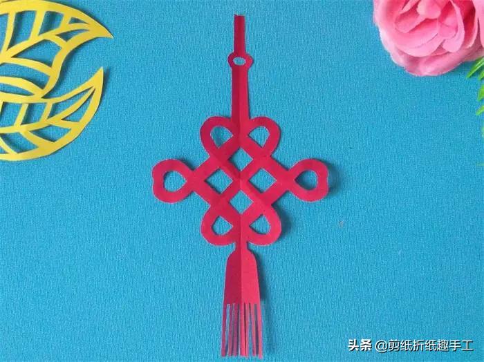 如意结剪纸边框步骤图,剪纸中国结如意结图片大全