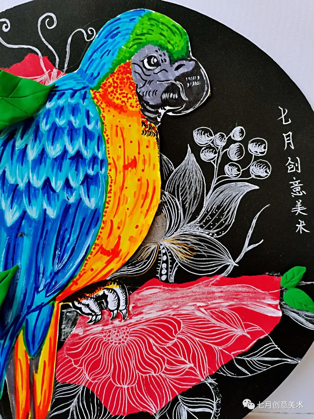 鹦鹉简笔画绘画小技巧,绘画鹦鹉