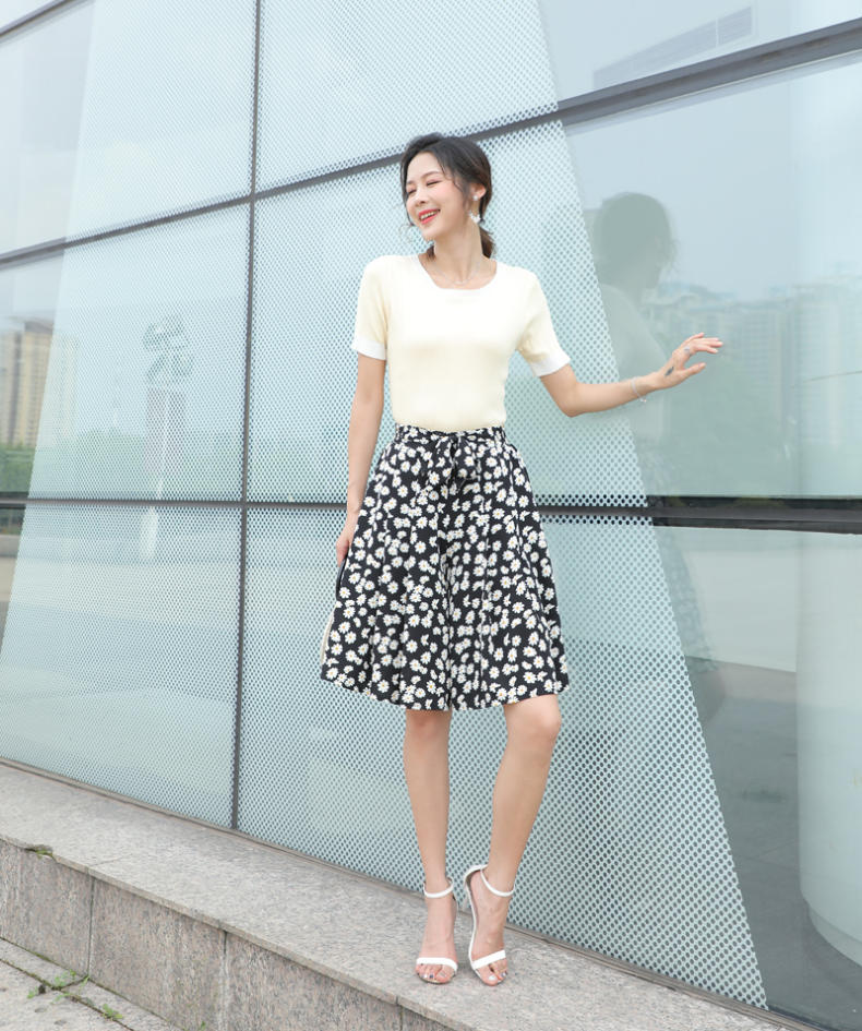 夏季新款小雏菊碎花裙裤,小雏菊背带裙裤