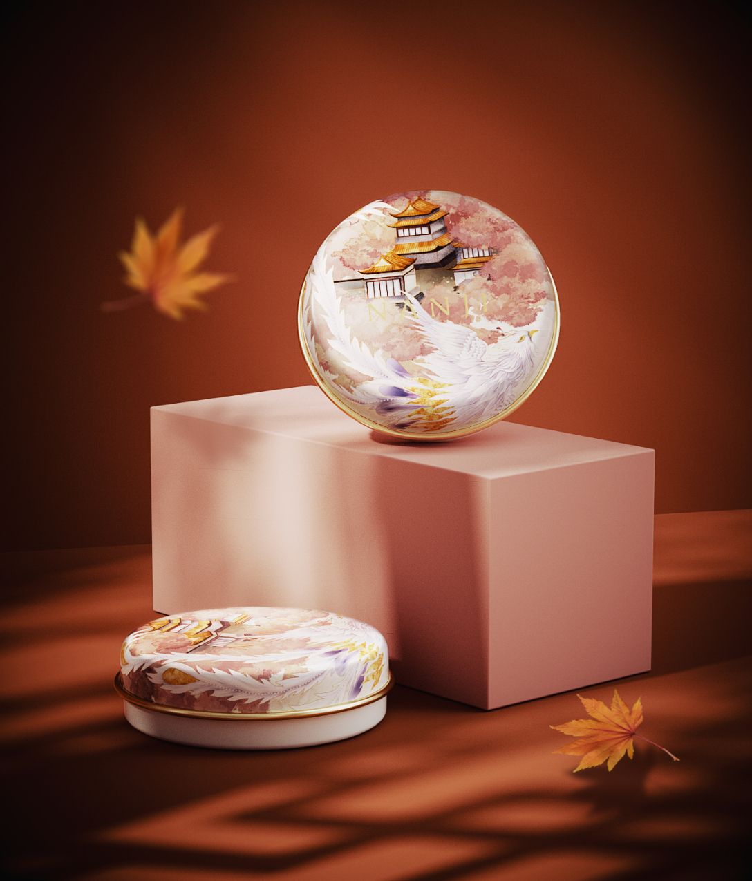 美妆品牌设计效果图,国潮美妆形象设计