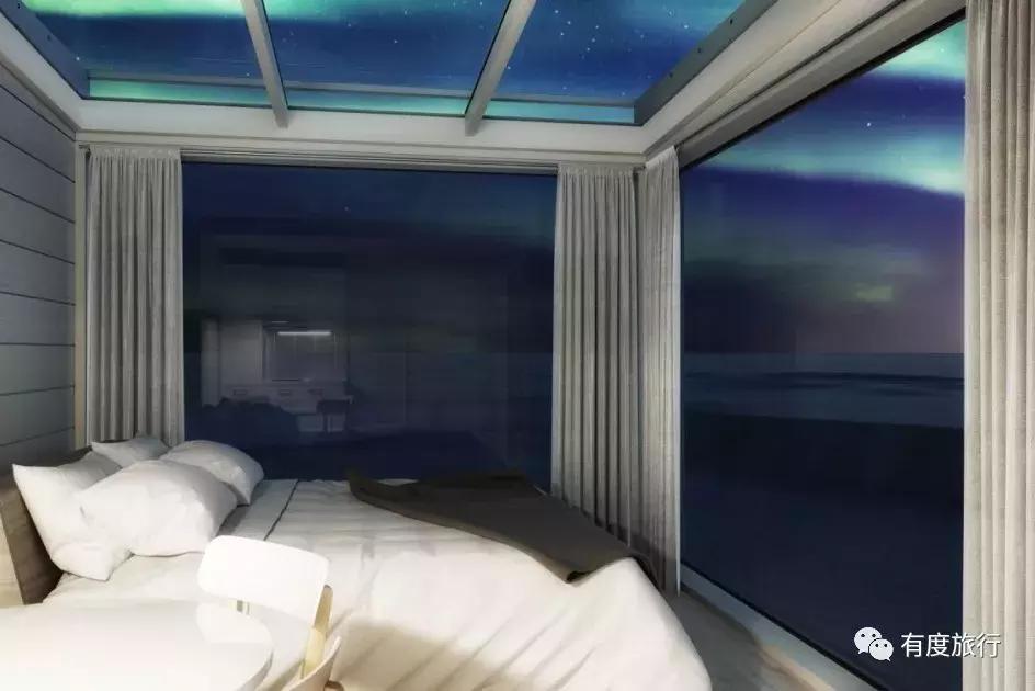 芬兰极光玻璃屋高清大图,芬兰玻璃屋极光横屏