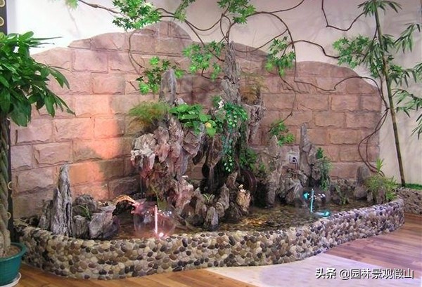 室内假山风景图,室内假山图片及价格