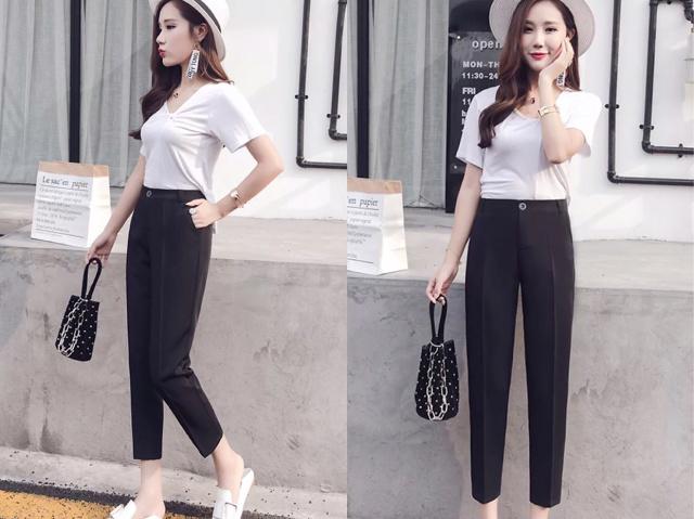 小个子九分哈伦裤今年最流行的,粗腿显瘦裤子哈伦裤