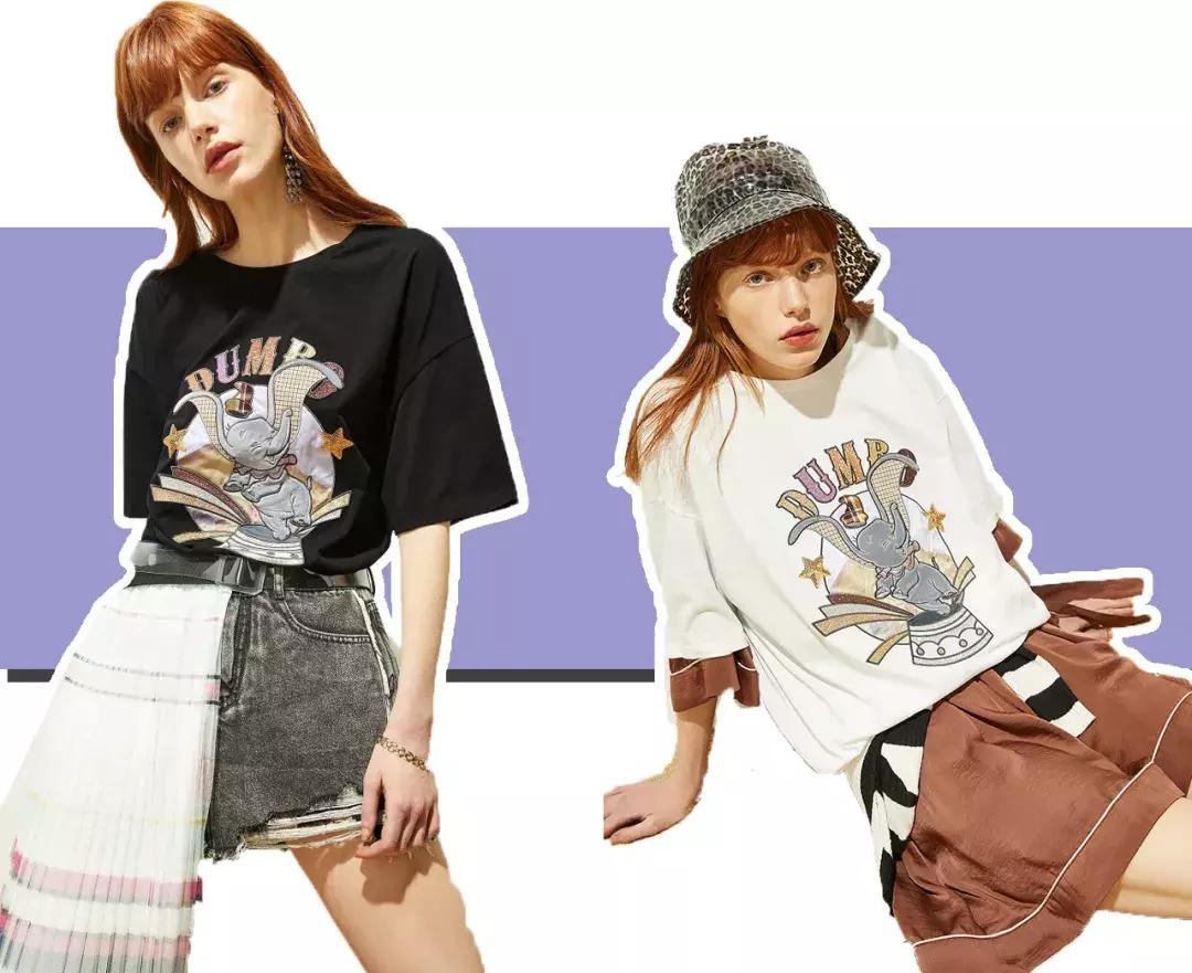 杨幂同款重磅t恤,杨幂同款小飞象短袖