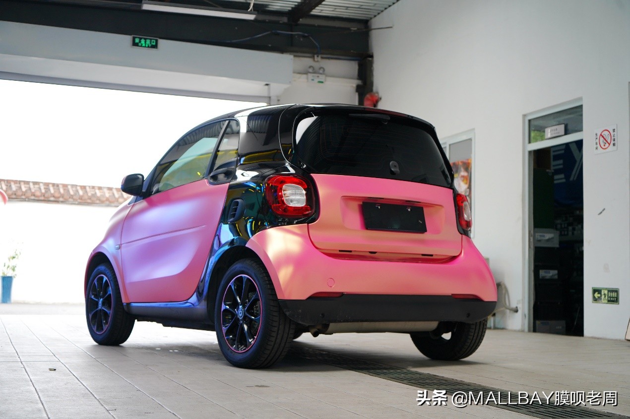 奔驰哑光改色效果图,奔驰smart改装图片