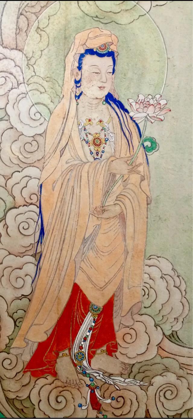 观音菩萨三十二像工笔画,观世音菩萨画像工笔画