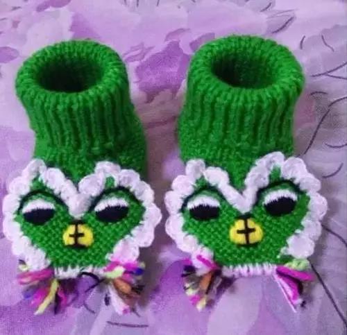 6-12个月宝宝毛线鞋教程,可爱款钩针宝宝鞋