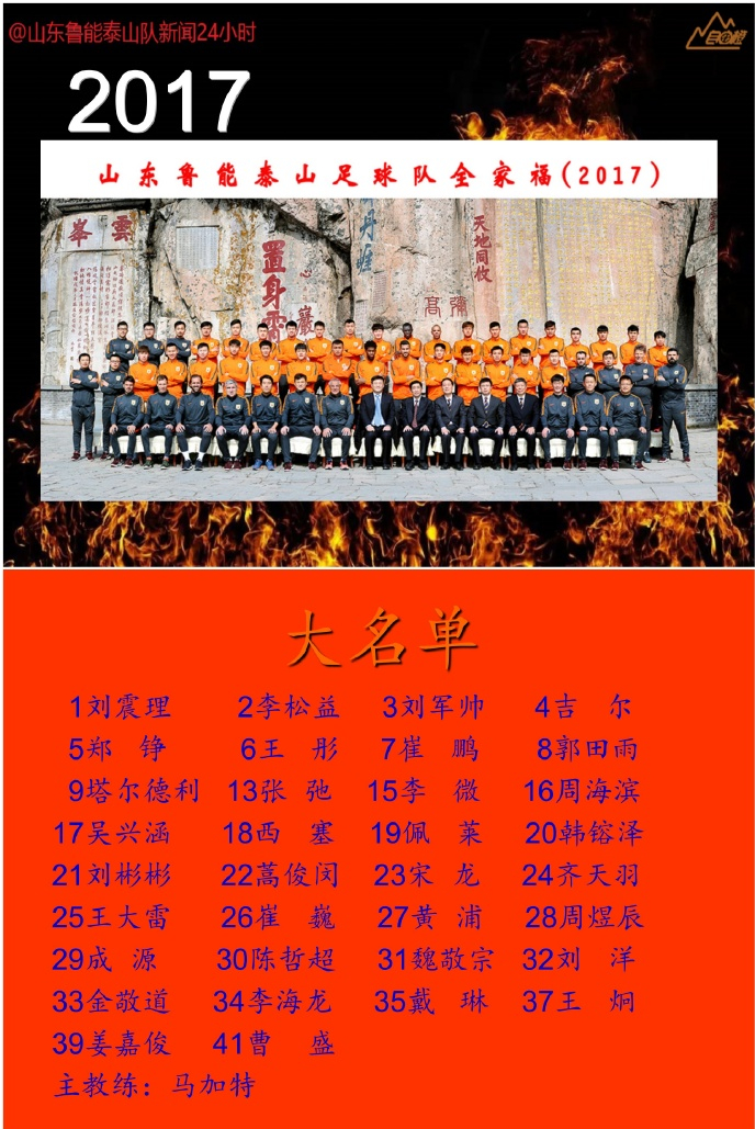2006山东鲁能全家福,2007鲁能泰山队全家福