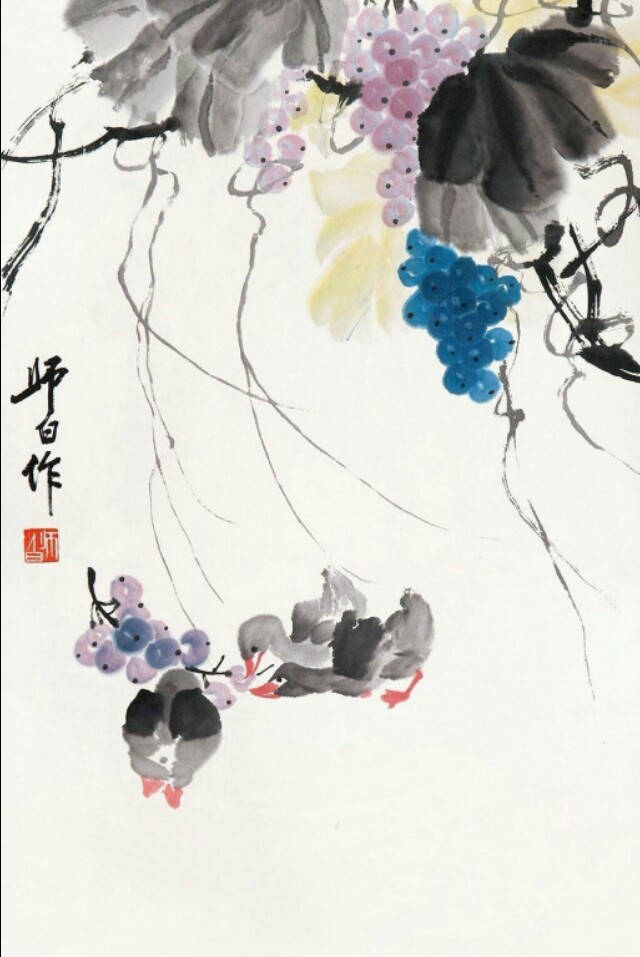 娄师白小鸭子画法,娄师白小鸭子