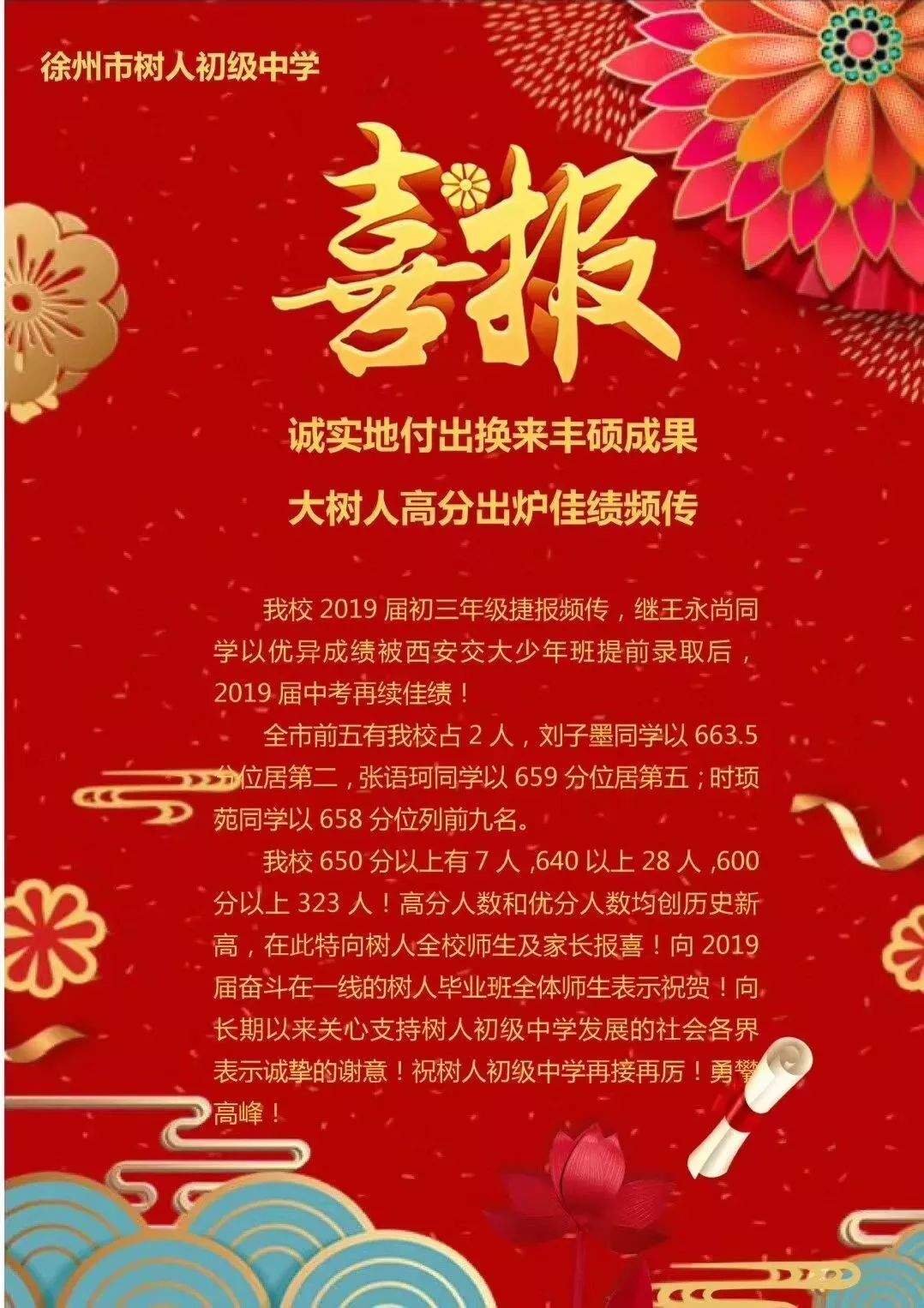 徐州26中中考喜报2020,徐州中考晒成绩