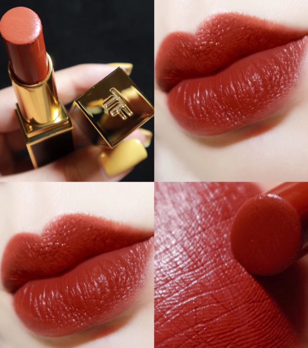 tf黑管100口红真实试色,tf红管16落樱甜情口红试色