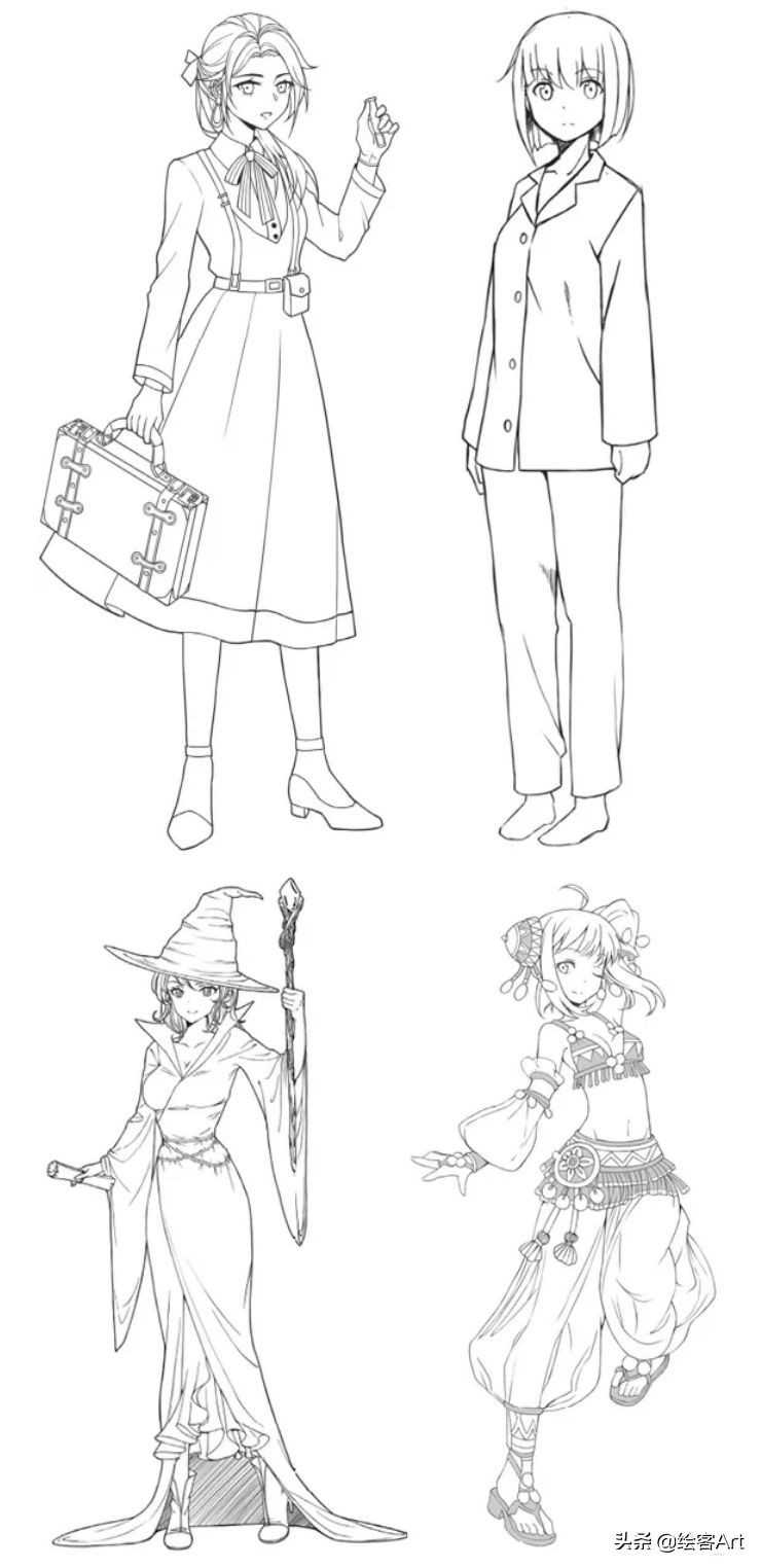 动漫人物只画一个头,大头动漫人物绘画