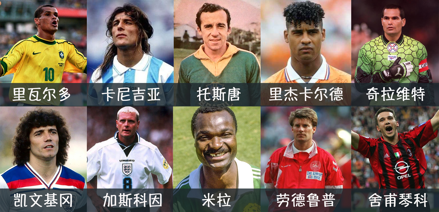 20世纪最伟大的足球明星的资料,足坛20世纪最伟大的10人