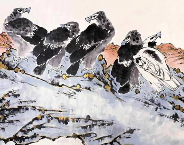 李苦禅的鹰以什么样的笔墨入画,李苦禅的鹰为什么好看