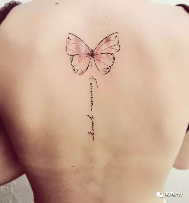 蝴蝶纹身图案,纹身素材蝴蝶后背
