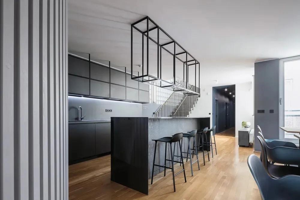 极简办公室水吧台组合效果图,现代轻奢办公室吧台