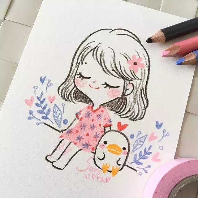 100张简笔画小学生,100张简笔花朵铅笔画