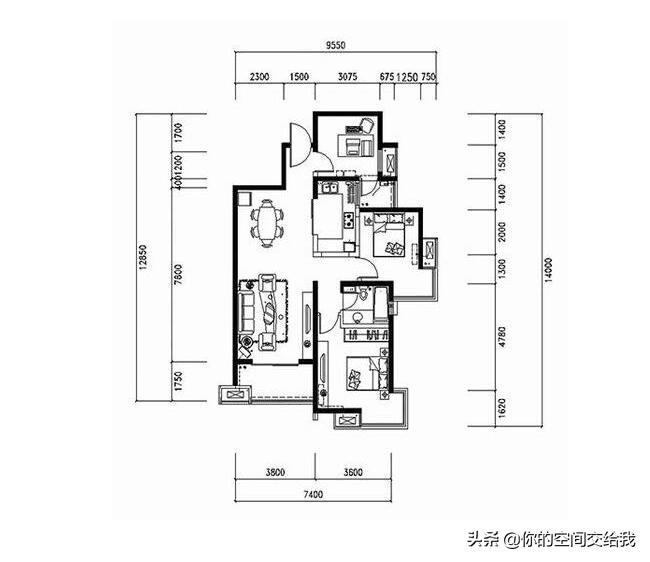 预算10万三室一厅现代简约风装修,三室二厅二卫现代简约风装修图